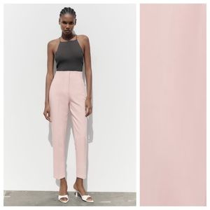 NWT. Zara Dusty Pink High-Waist Trousers. Size S, M.